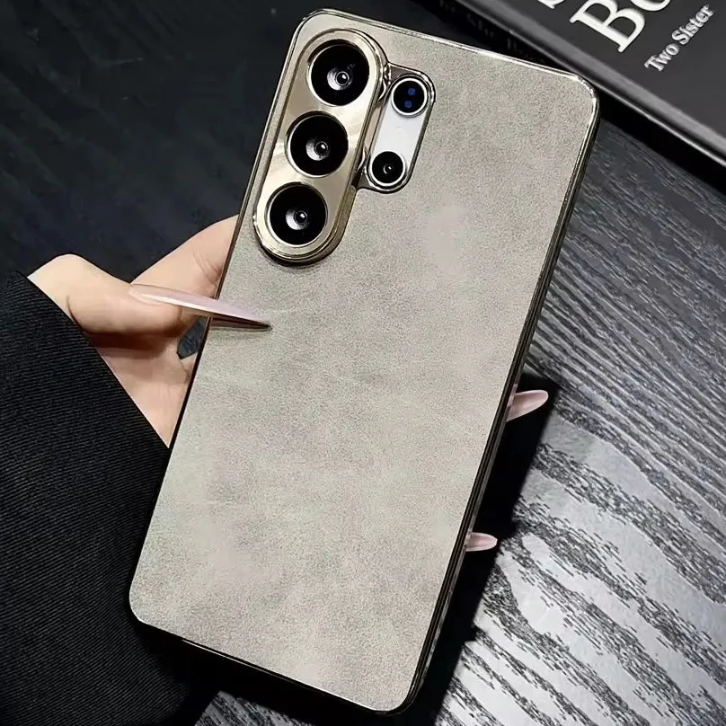 Luxus Wildleder/Gold Optik Hülle/Case für Samsung Galaxy S26, S26 Plus, S26 Ultra