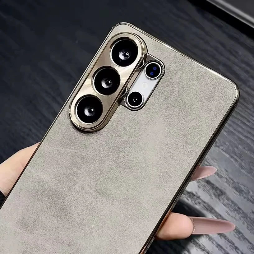 Luxus Wildleder/Gold Optik Hülle/Case für Samsung Galaxy S26, S26 Plus, S26 Ultra