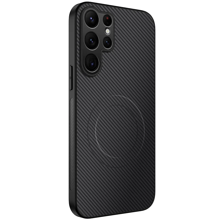 Carbon Optik Silikon MagSafe/Magnet Hülle/Case für Samsung Galaxy S26, S26 Plus, S26 Ultra