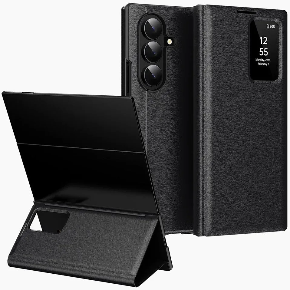 Kunstleder Klapp Hülle/Flip Case mit Sichtfenster für Samsung Galaxy Z TriFold