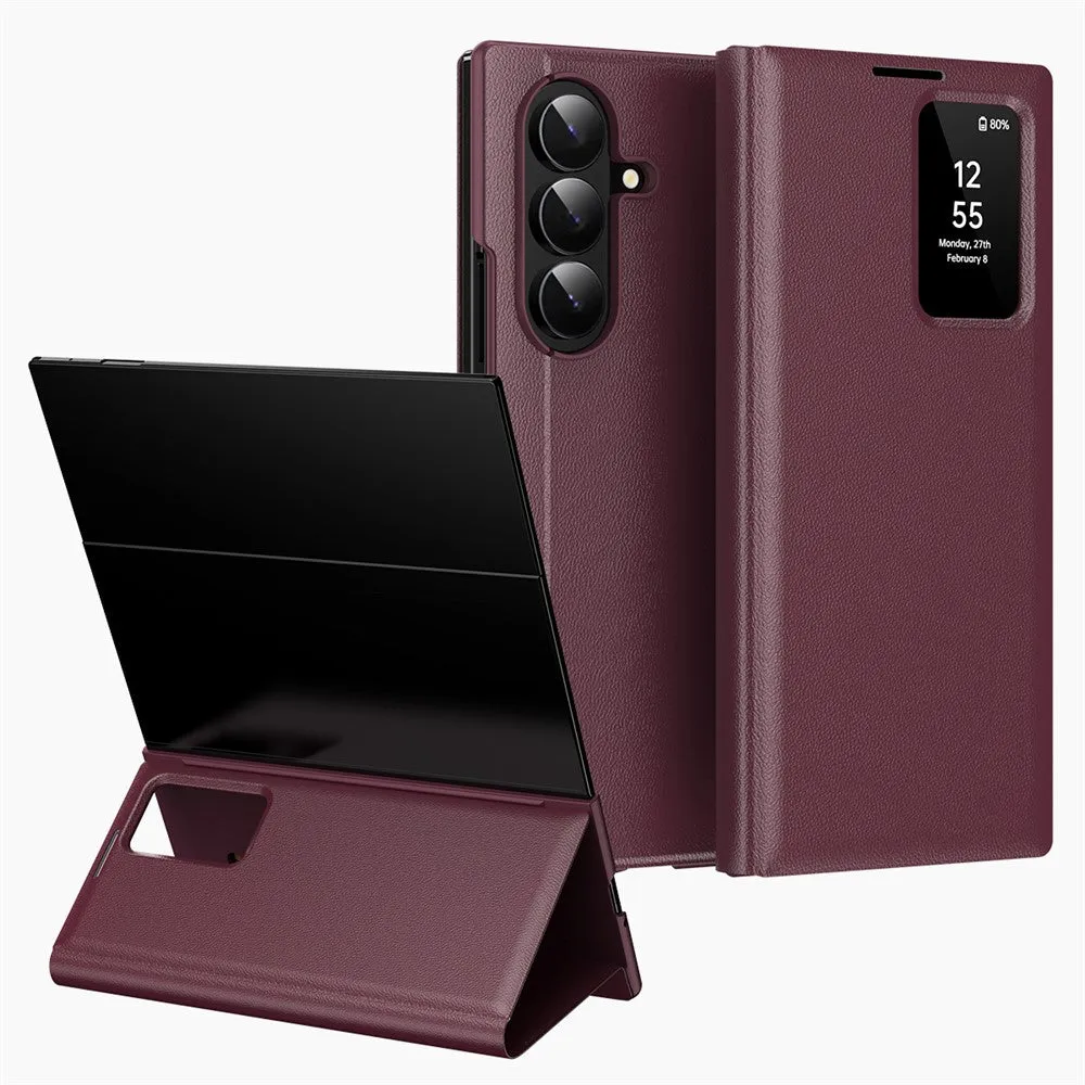 Kunstleder Klapp Hülle/Flip Case mit Sichtfenster für Samsung Galaxy Z TriFold